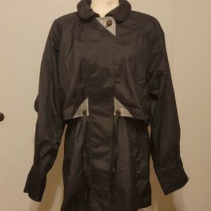 Fleet Street Womens Rain Jacket black  Microfiber size small.